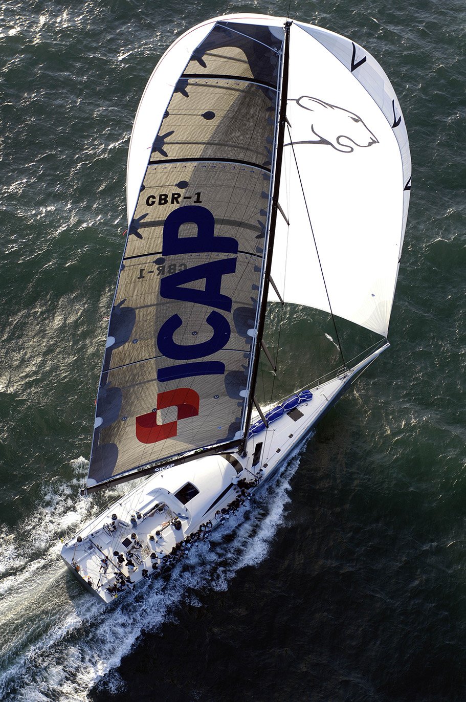 Leopard 3 racing under sail